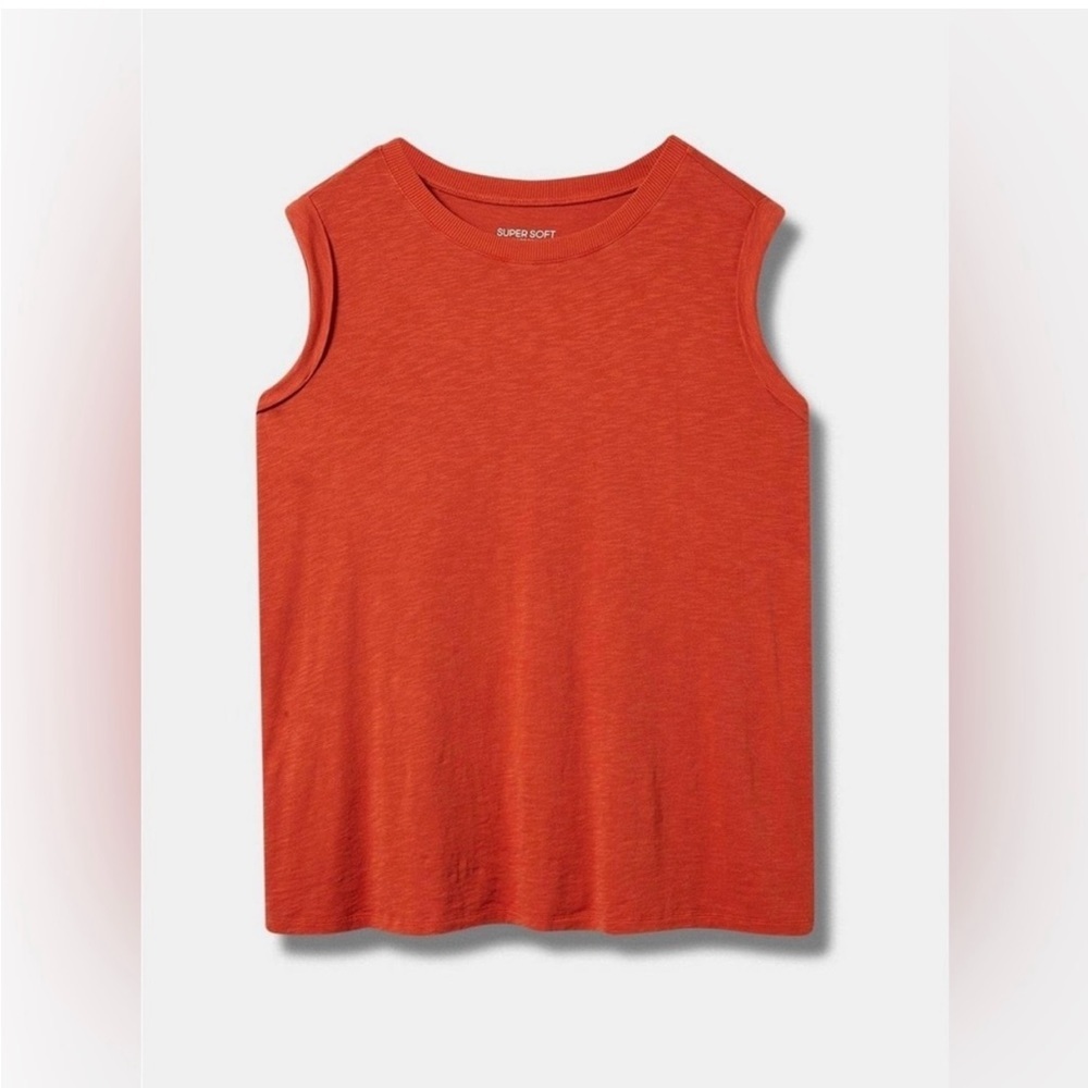 TORRID Super Soft Slub Crew Neck Roll Sleeve Muscle Tank NWT